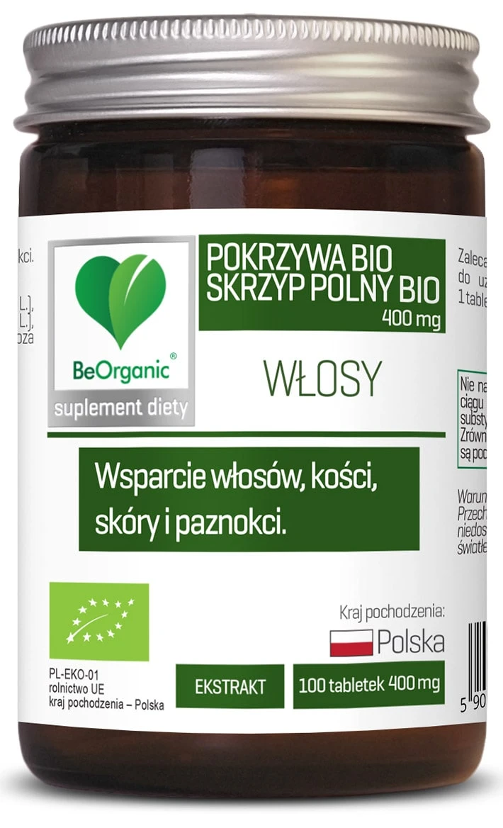 BeOrganic | Pokrzywa BIO + Skrzyp polny BIO 100 tabletek