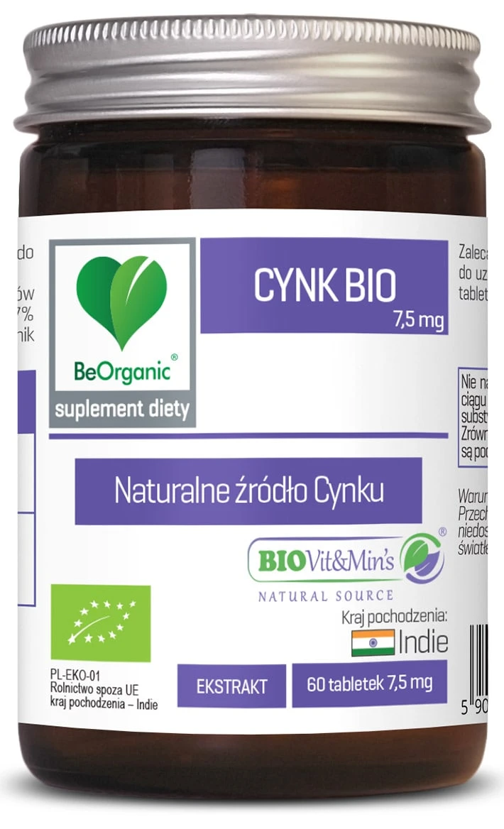BeOrganic | Cynk BIO 7,5mg 60 tabletek