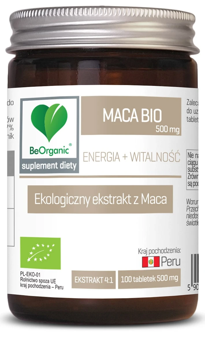 BeOrganic | Maca BIO 500mg 100 tabletek