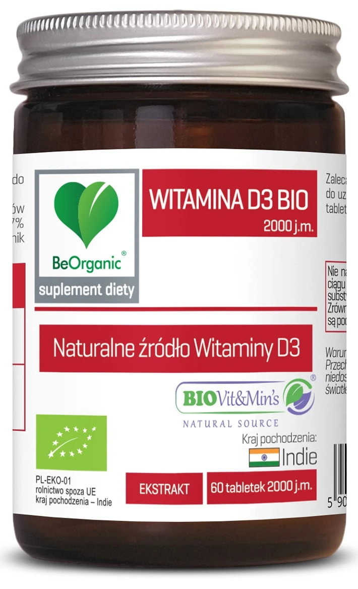 BeOrganic | Witamina D3 BIO 2000 j.m. 60 tabletek
