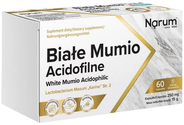 Narum | Acidofilne Białe mumio 250mg 60 kapsułek