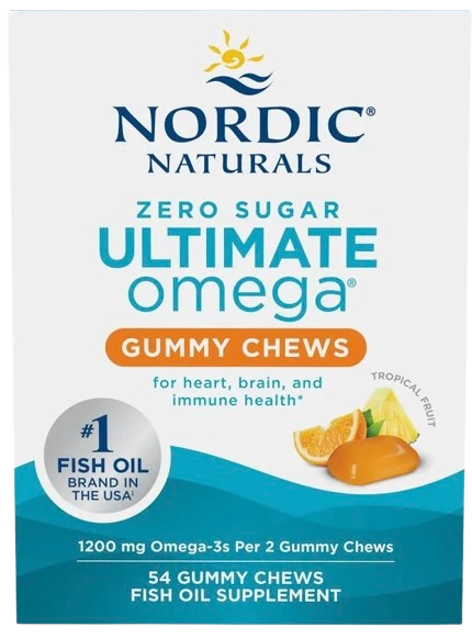 Nordic Naturals | Ultimate Omega Gummy Tropical Fruit (Tropikalny Owoc) 1200mg 54 sztuk