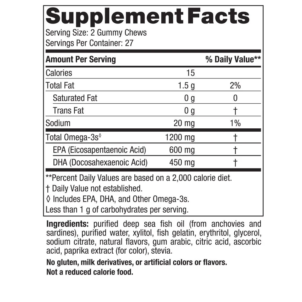 Nordic Naturals | Ultimate Omega Gummy Tropical Fruit (Tropikalny Owoc) 1200mg 54 sztuk