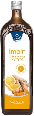 Oleofarm | Sok 100% NFC z imbiru kurkumy i cytryny 980ml
