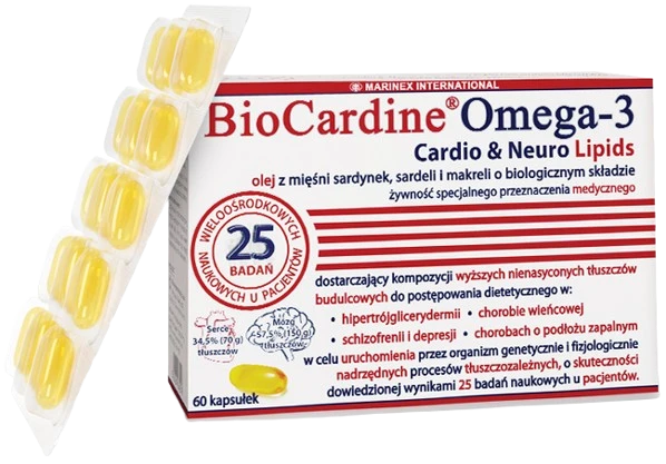Marinex International | BioCardine Omega-3 Cardio & Neuro Lipids 60 kapsułek