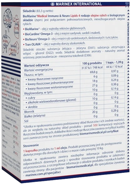 Marinex International | BioMarine®Medical Immuno & Neuro Lipids 60 kapsułek