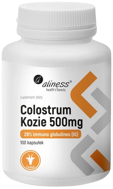 Aliness | Colostrum Kozie IG 28% 500mg 100 kapsułek