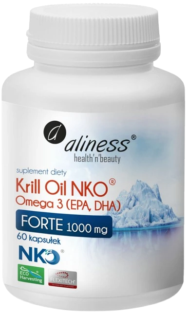 Aliness | Krill Oil NKO® Omega 3 z Astaksantyną FORTE 1000mg 60 kapsułek