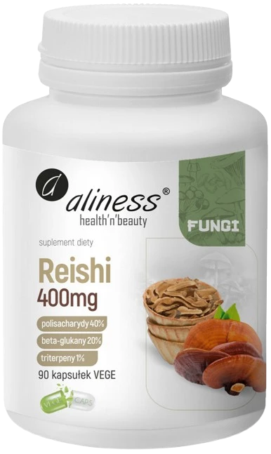 Aliness | Reishi ekstrakt owocniki 40/20/1 400mg 90 kapsułek