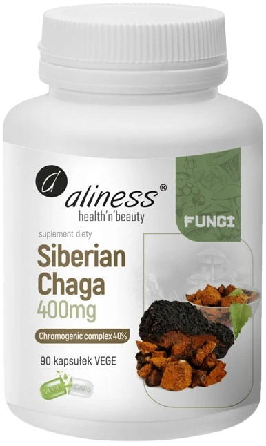 Aliness | Siberian Chaga ekstrakt 400mg 90 kapsułek