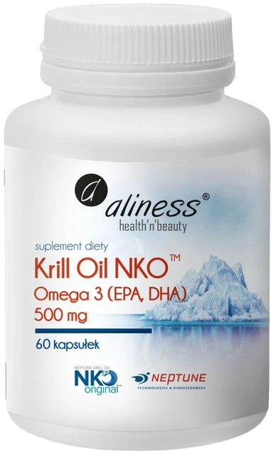 Aliness | Krill Oil NKO Omega 3 z Astaksantyną 500mg 60 kapsułek