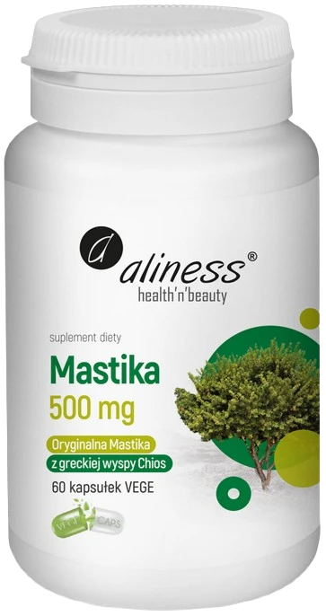 Aliness | Mastika sproszkowana żywica Pistacia lentiscus 500mg 60 kapsułek