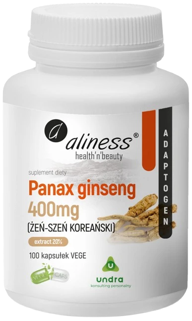 Aliness | Panax Ginseng (Żeń-Szeń Koreański) 400mg 100 kapsułek