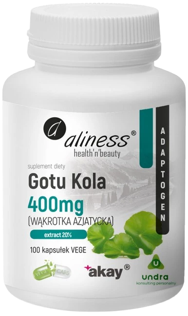 Aliness | Gotu Kola (Centella asiatica, wąkrotka azjatycka) 400mg 100 kapsułek