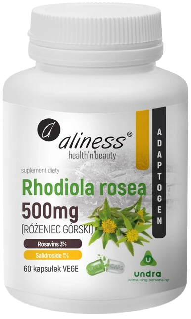 Aliness | Rhodiola rosea (różeniec górski) 500mg 60 kapsułek