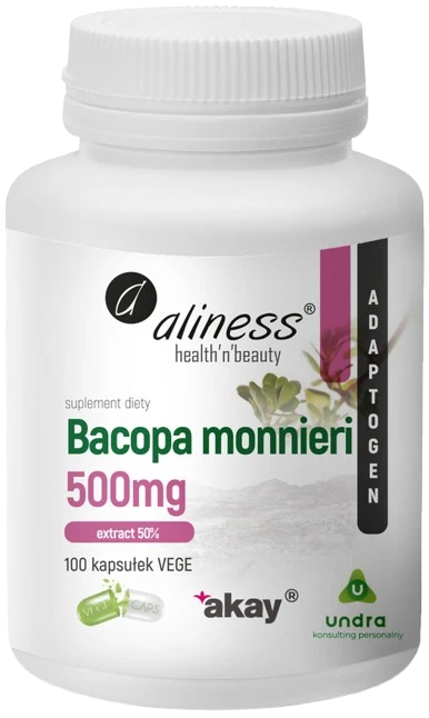 Aliness | Bacopa monnieri extract 50% 500mg 100 kapsułek