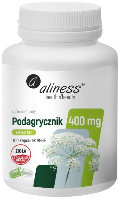 Aliness | Podagrycznik (Aegopodium podagraria L.) ekstrakt 10:1 400mg 100 kapsułek