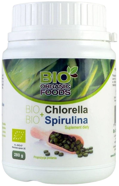 Organic Foods | Chlorella BIO + Spirulina BIO w tabletkach 280g