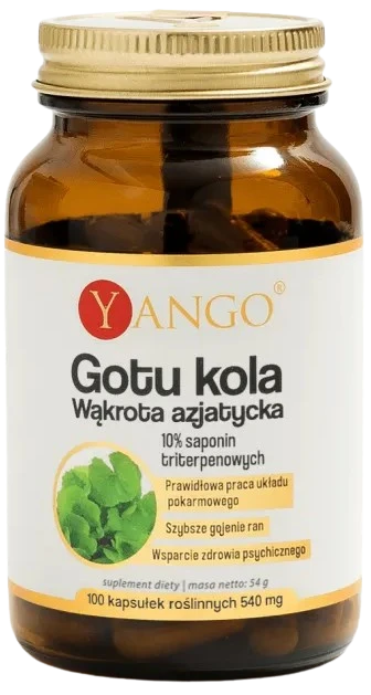 Yango | Gotu kola - Wąkrota azjatycka - 10% saponin triterpenowych 100 kapsułek