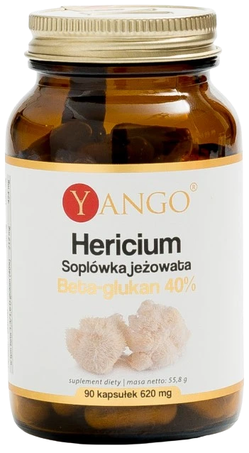 Yango | Hericium - Soplówka jeżowata - 40% Beta-glukan 90 kapsułek