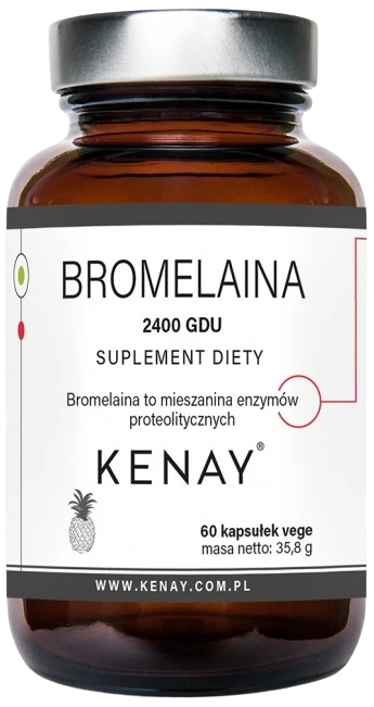 Kenay | Bromelaina 2400 GDU 60 kapsułek