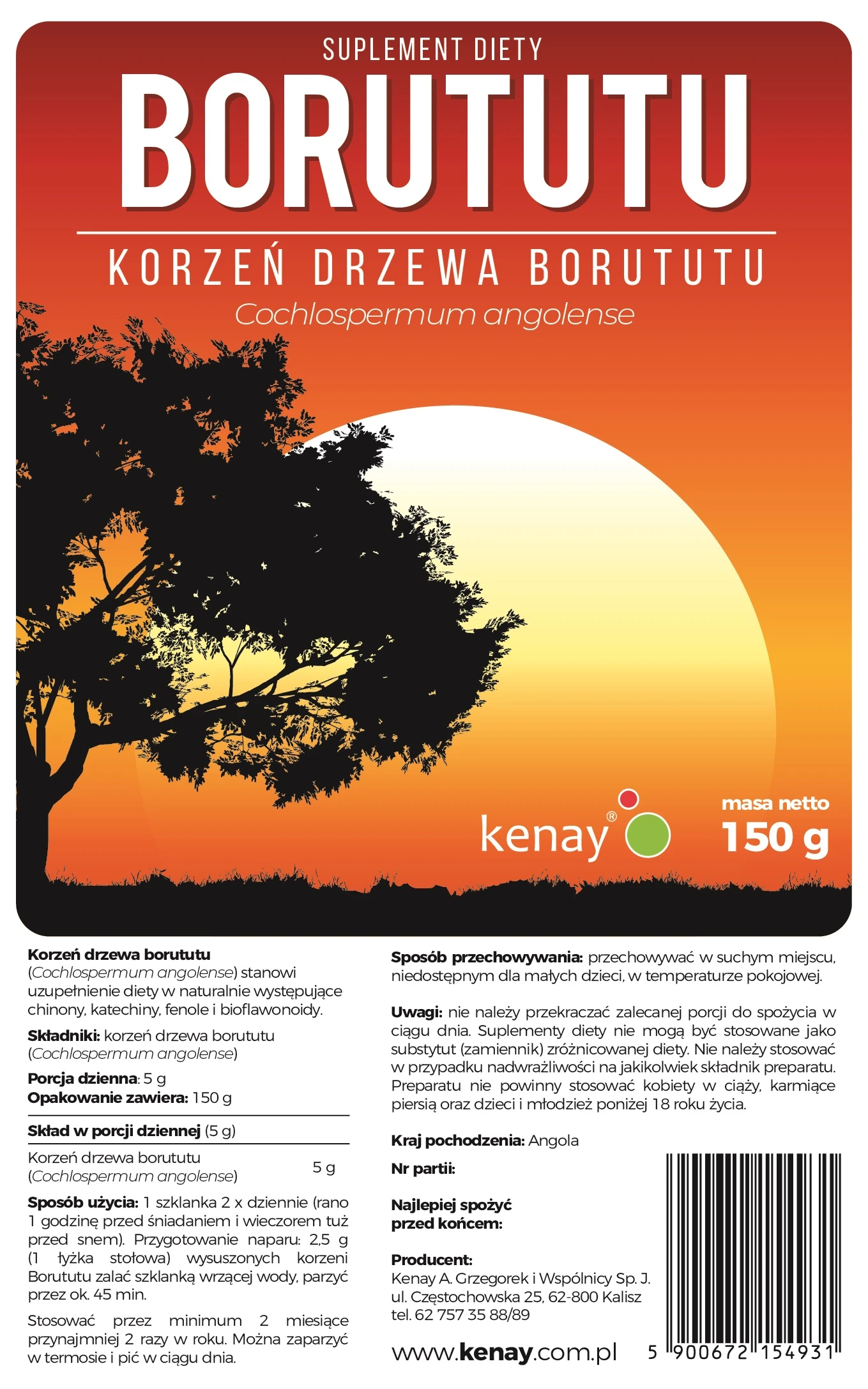 Kenay | Korzeń Borututu 150g