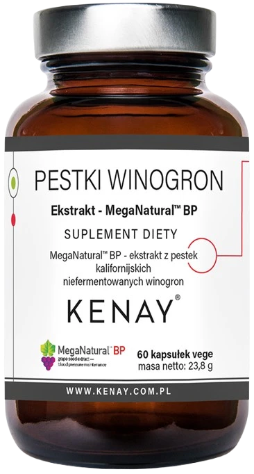 Kenay | Pestki winogron Ekstrakt - MegaNatural BP 60 kapsułek