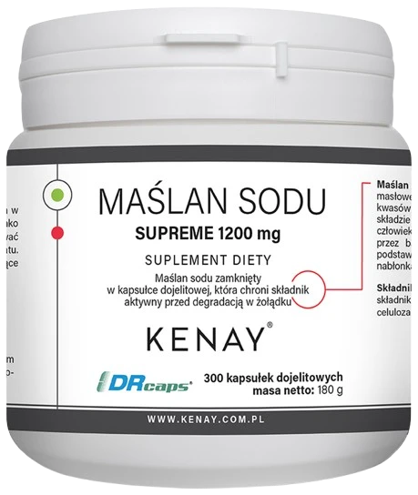 Kenay | Maślan Sodu SUPREME 1200mg 300 kapsułek