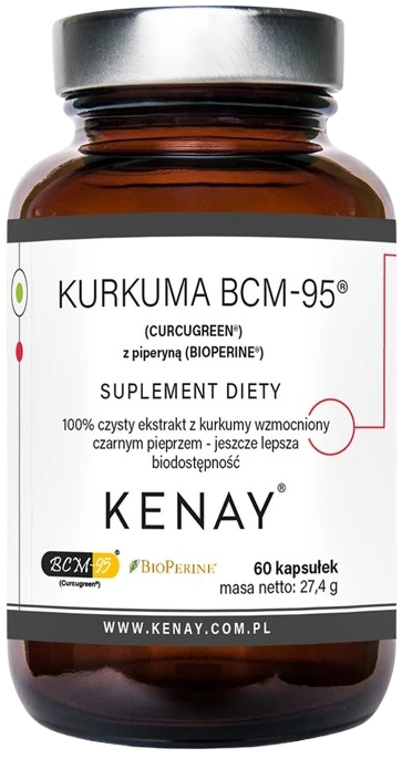 Kenay | Kurkuma BCM-95® (CURCUGREEN®) z piperyną (BIOPERINE®) 60 kapsułek