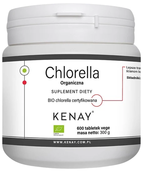 Kenay | Chlorella organiczna BIO 600 tabletek
