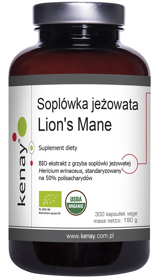 Kenay | Soplówka jeżowata Lion's Mane BIO 300 kapsułek