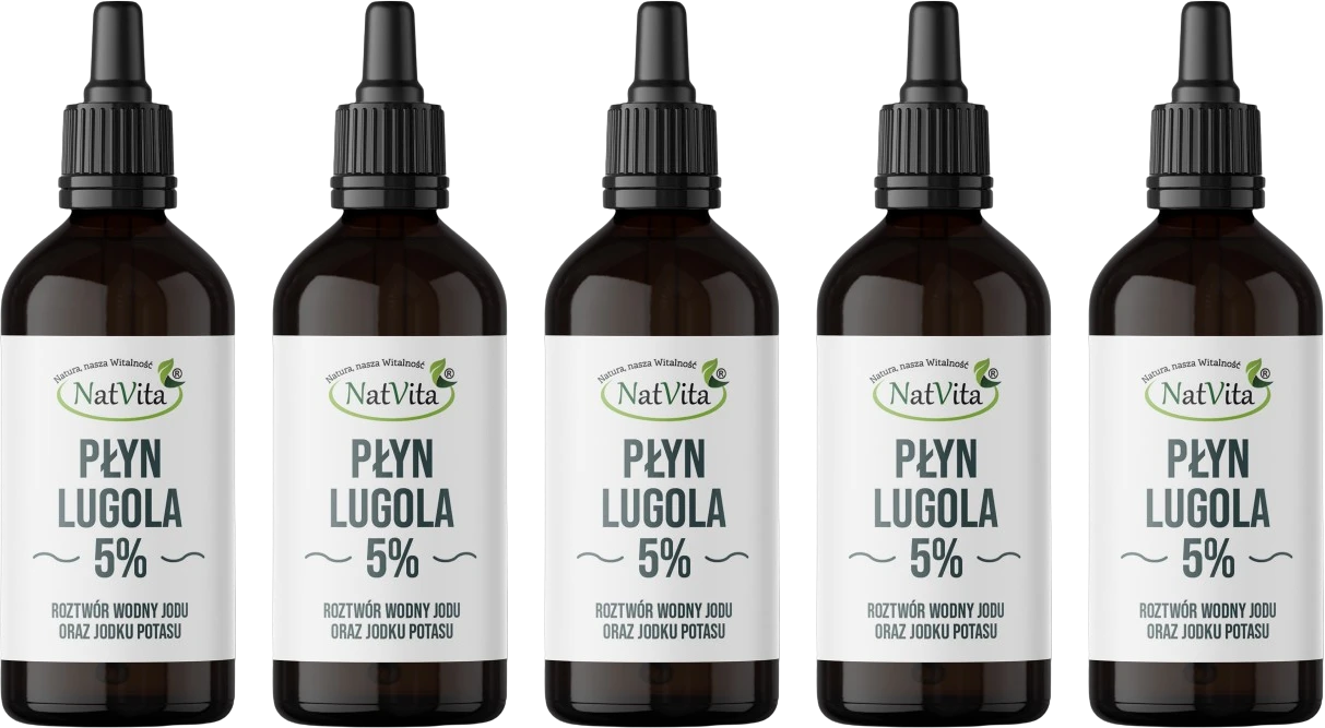 ZESTAW | 5X Natvita Płyn Lugola 5% 100ml