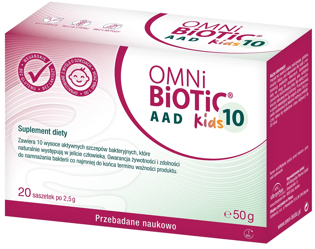 OMNi-BiOTiC® | 10 AAD Kids probiotyk przy antybiotyku dla dzieci 2,5g x 20 saszetek