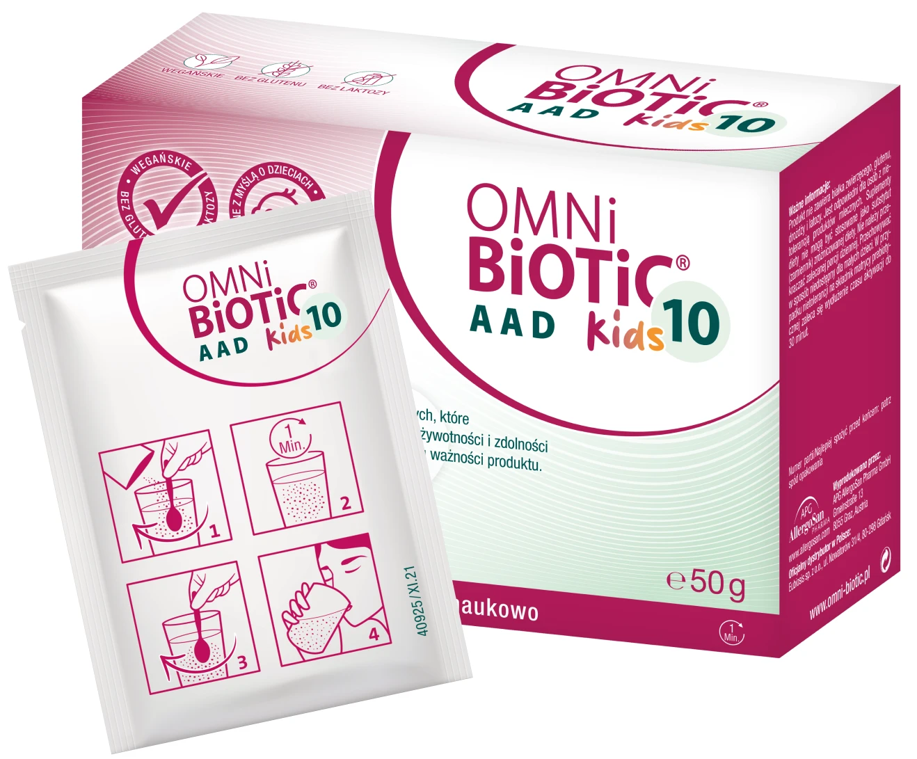 OMNi-BiOTiC® | 10 AAD Kids probiotyk przy antybiotyku dla dzieci 2,5g x 20 saszetek