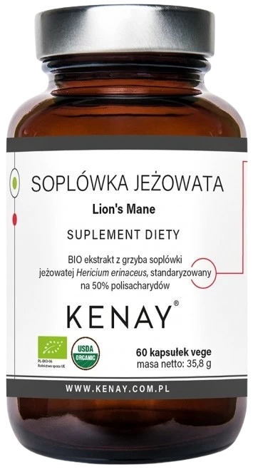Kenay | Soplówka jeżowata Lion's Mane BIO 60 kapsułek