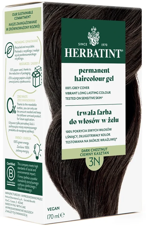 Herbatint | Farba do włosów Herbatint 03N CIEMNY KASZTAN (seria NATURALNA) 170ml
