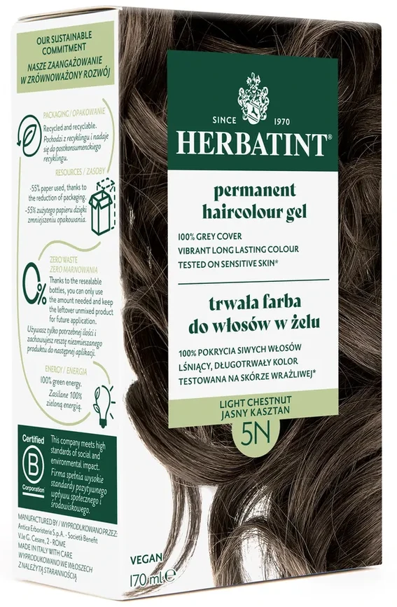 Herbatint | Farba do włosów Herbatint 05N JASNY KASZTAN (seria NATURALNA) 170ml
