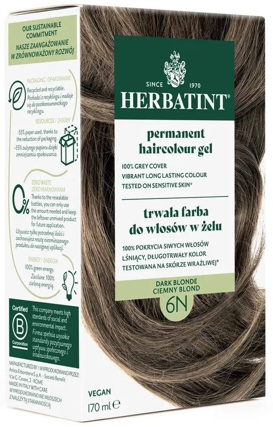 Herbatint | Farba do włosów Herbatint 06N CIEMNY BLOND (seria NATURALNA) 170ml