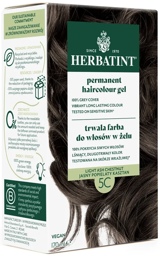 Herbatint | Farba do włosów Herbatint 05C JASNY POPIELATY KASZTAN (seria POPIELATA) 170ml
