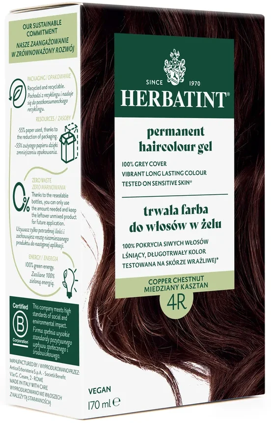 Herbatint | Farba do włosów Herbatint 04R MIEDZIANY KASZTAN (seria MIEDZIANA) 170ml