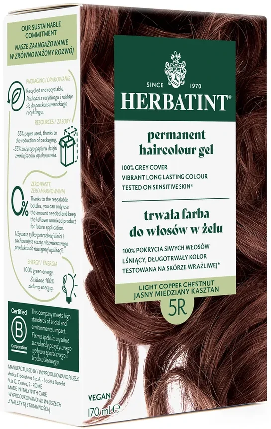 Herbatint | Farba do włosów Herbatint 05R JASNY MIEDZIANY KASZTAN (seria MIEDZIANA) 170ml