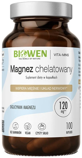 Biowen | Magnez chelatowany Diglycynian 100 kapsułek