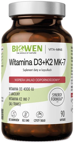 Biowen | Witamina D3 + K2 90 kapsułek