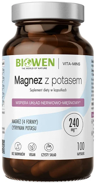 Biowen | Magnez z potasem 100 kapsułek
