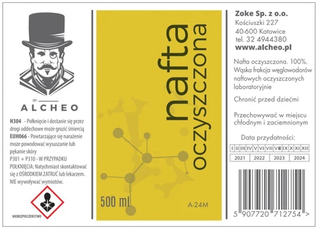 drAlcheo | Zoke Nafta oczyszczona laboratoryjnie Ultraczysta 500ml