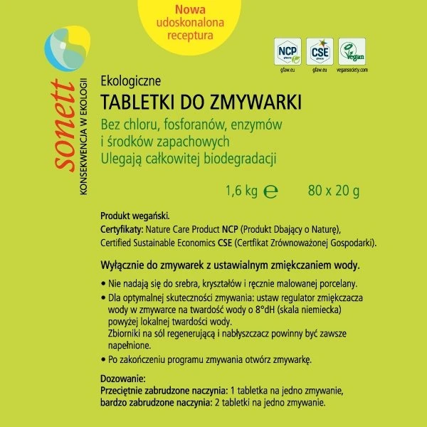 Sonett | Tabletki do zmywarki 80 sztuk