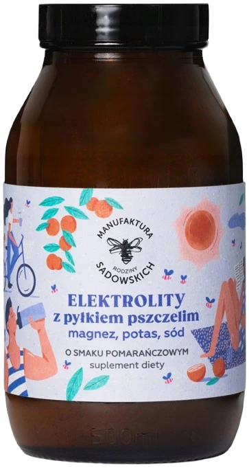 Sadowscy | Elektrolity z pyłkiem pszczelim o smaku pomarańczowym 390g