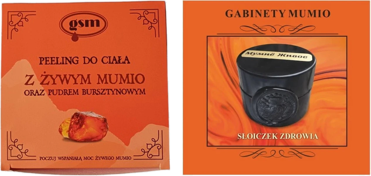 Gabinety Mumio | Żywe Mumio Słoiczek Zdrowia 35g + GRATIS Peeling do ciała z mumio oraz bursztynem 200g