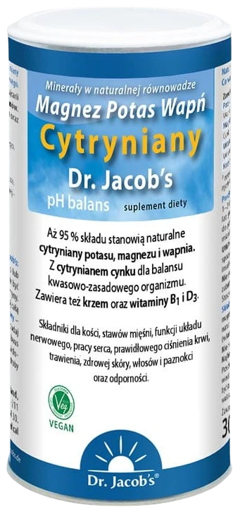 Dr Jacobs | Magnez Potas Wapń Cytryniany (dawniej pH Balans) 300g